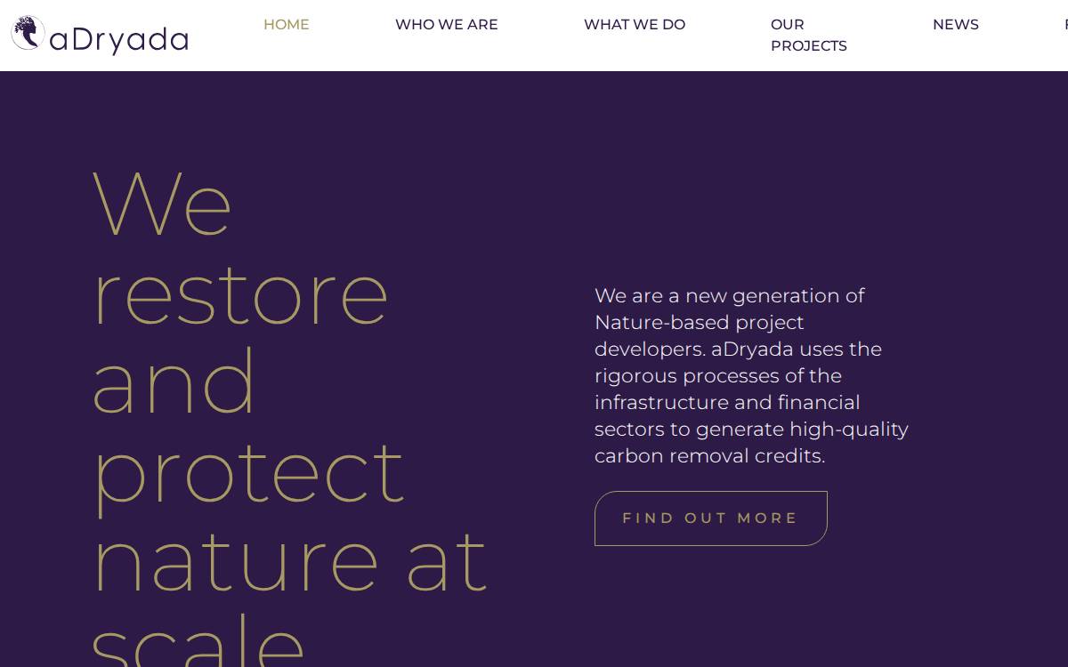 aDryada website preview