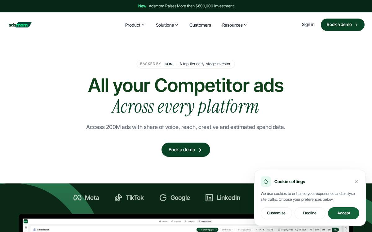 Adsmom Inc., website preview