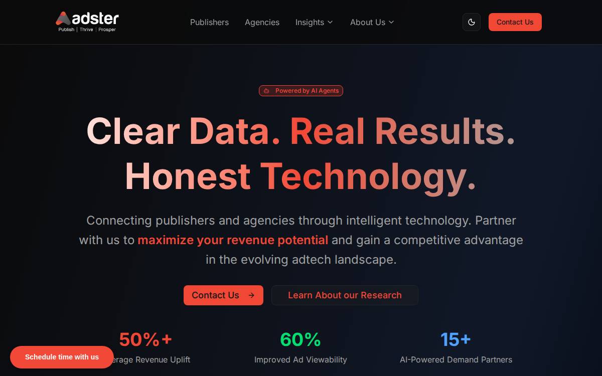 Adster website preview