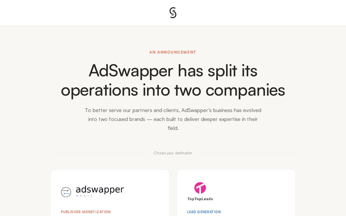 AdSwapper website preview