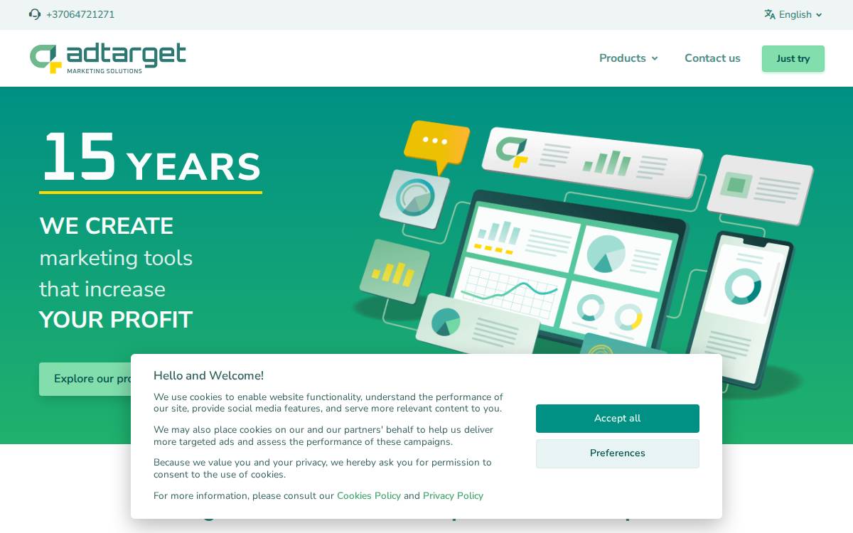 Adtarget website preview