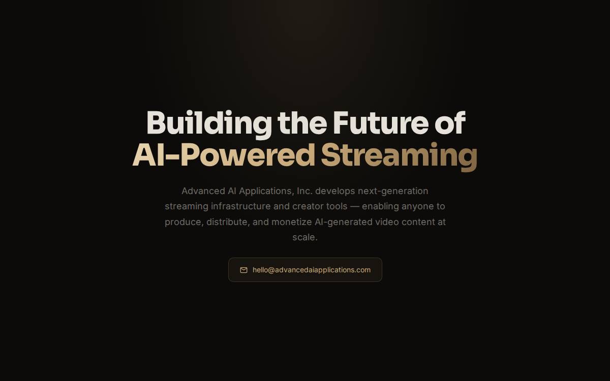 Advanced AI Applications, Inc. website preview