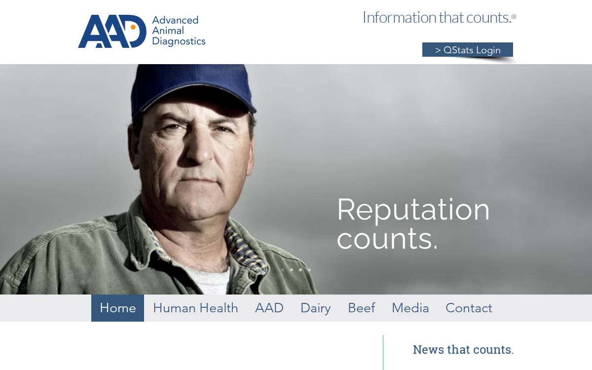 Advanced Animal Diagnostics website preview
