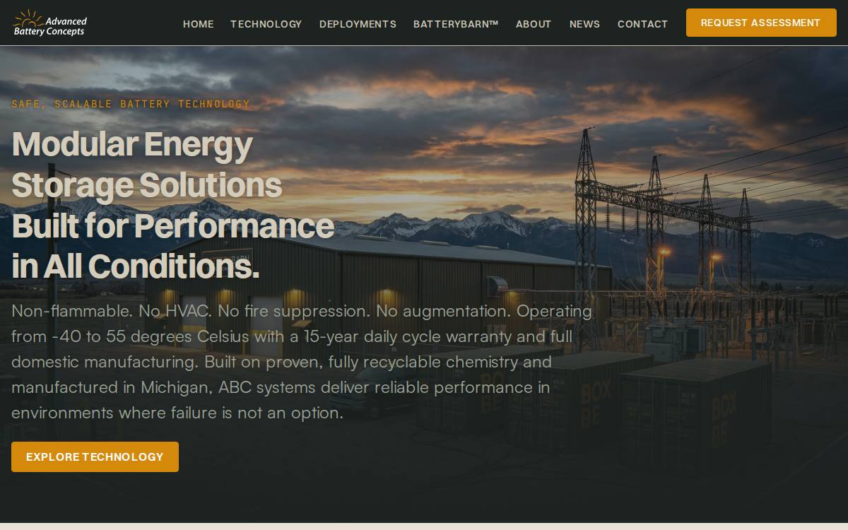 Advanced Battery Concepts website preview