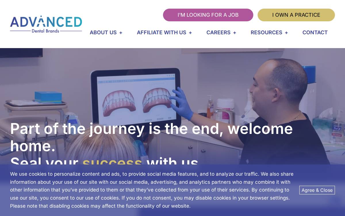 Advanced Dental Brands website preview