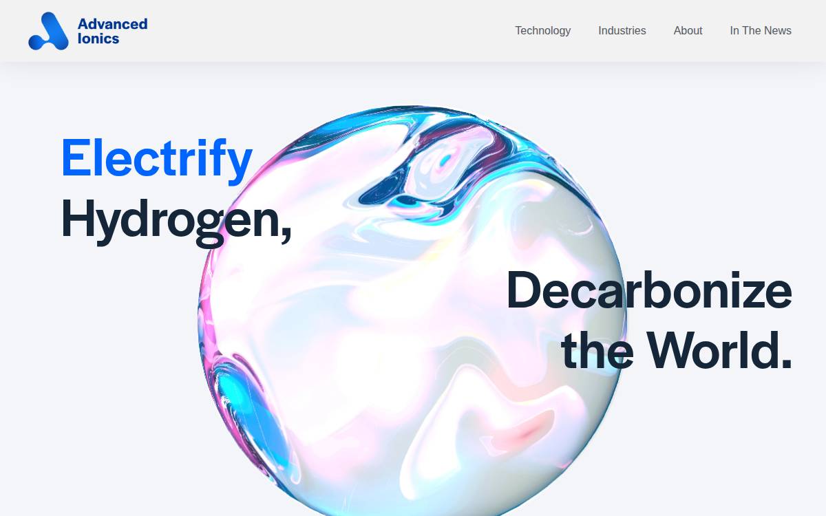 Advanced Ionics website preview