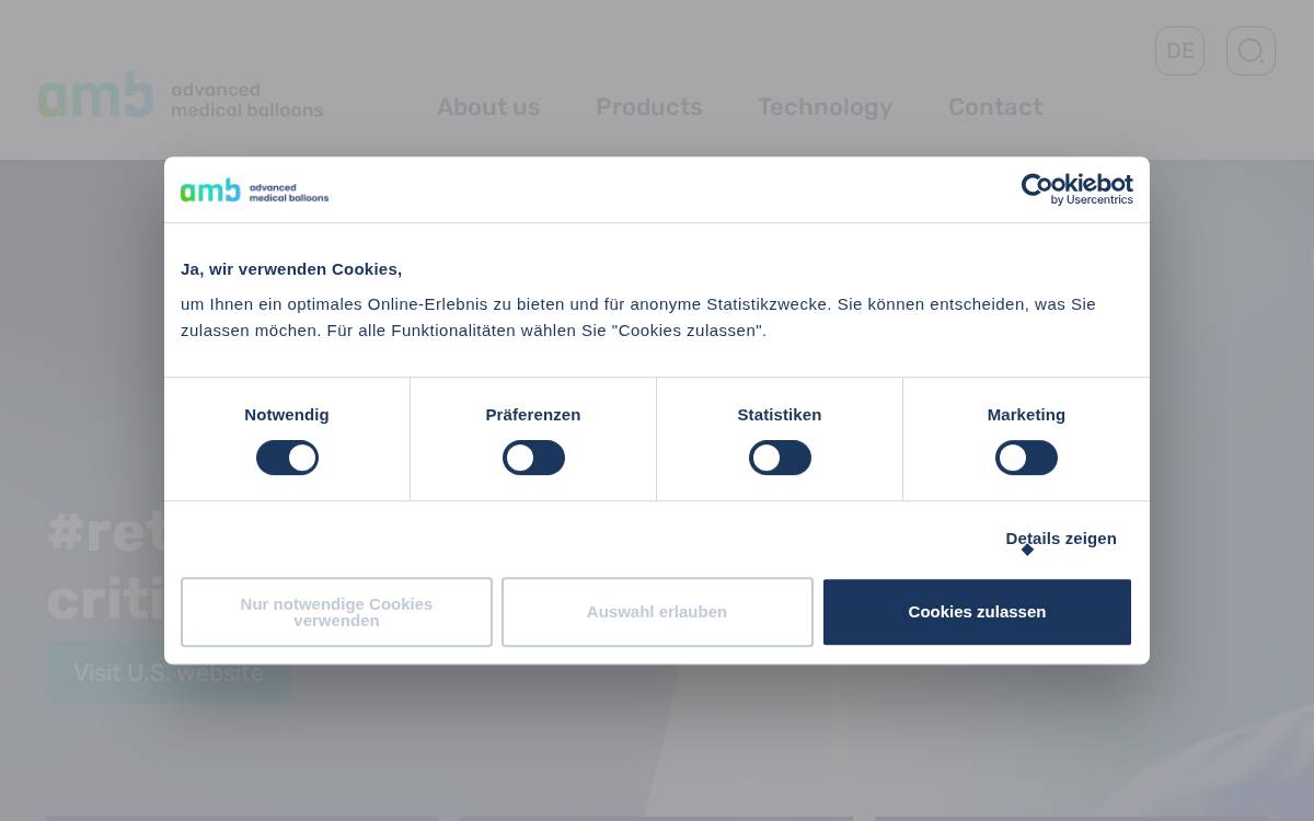Advanced Medical Balloons website preview