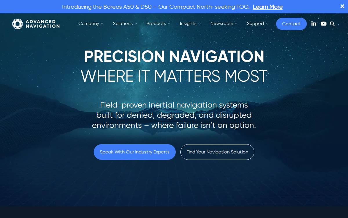 Advanced Navigation website preview