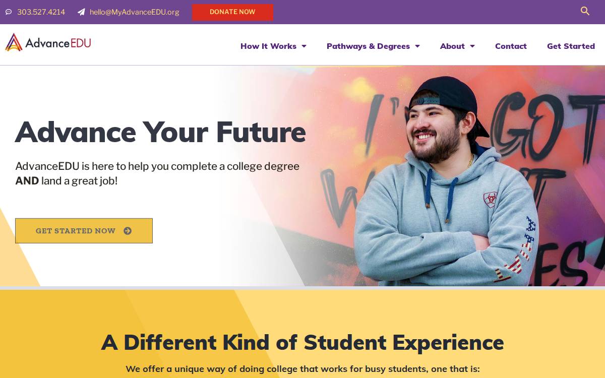 AdvanceEDU website preview