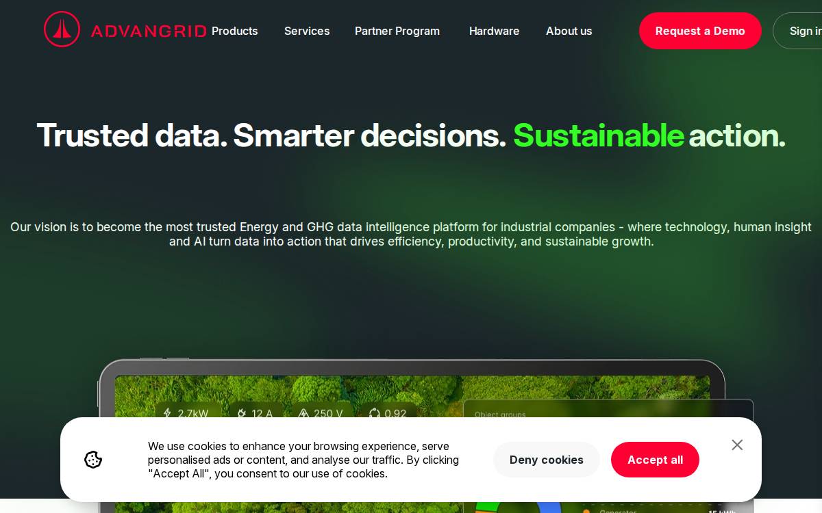 Advangrid website preview