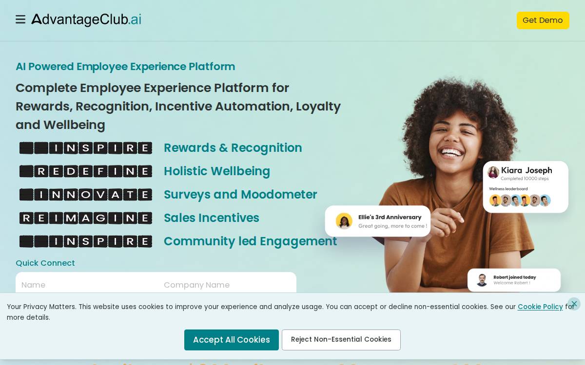Advantage Club website preview