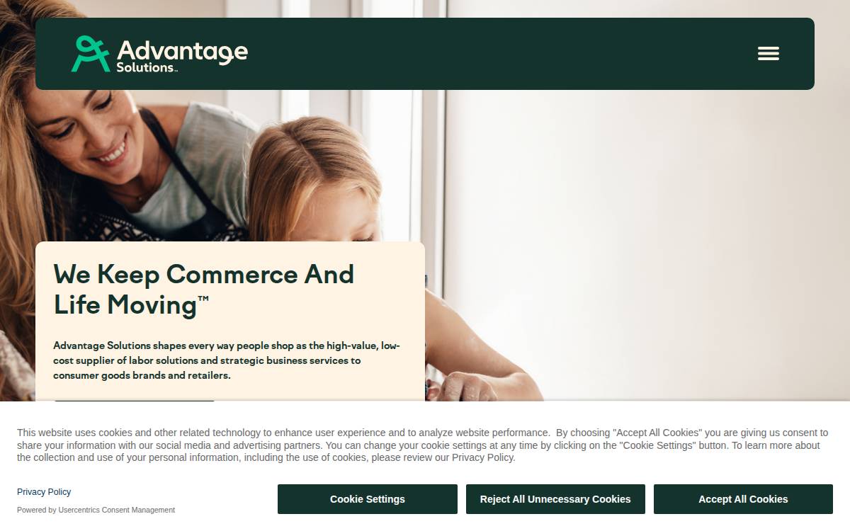 Advantage Solutions website preview