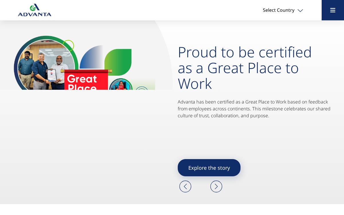 Advanta Seeds website preview