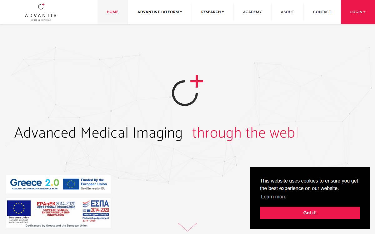 Advantis Medical Imaging website preview