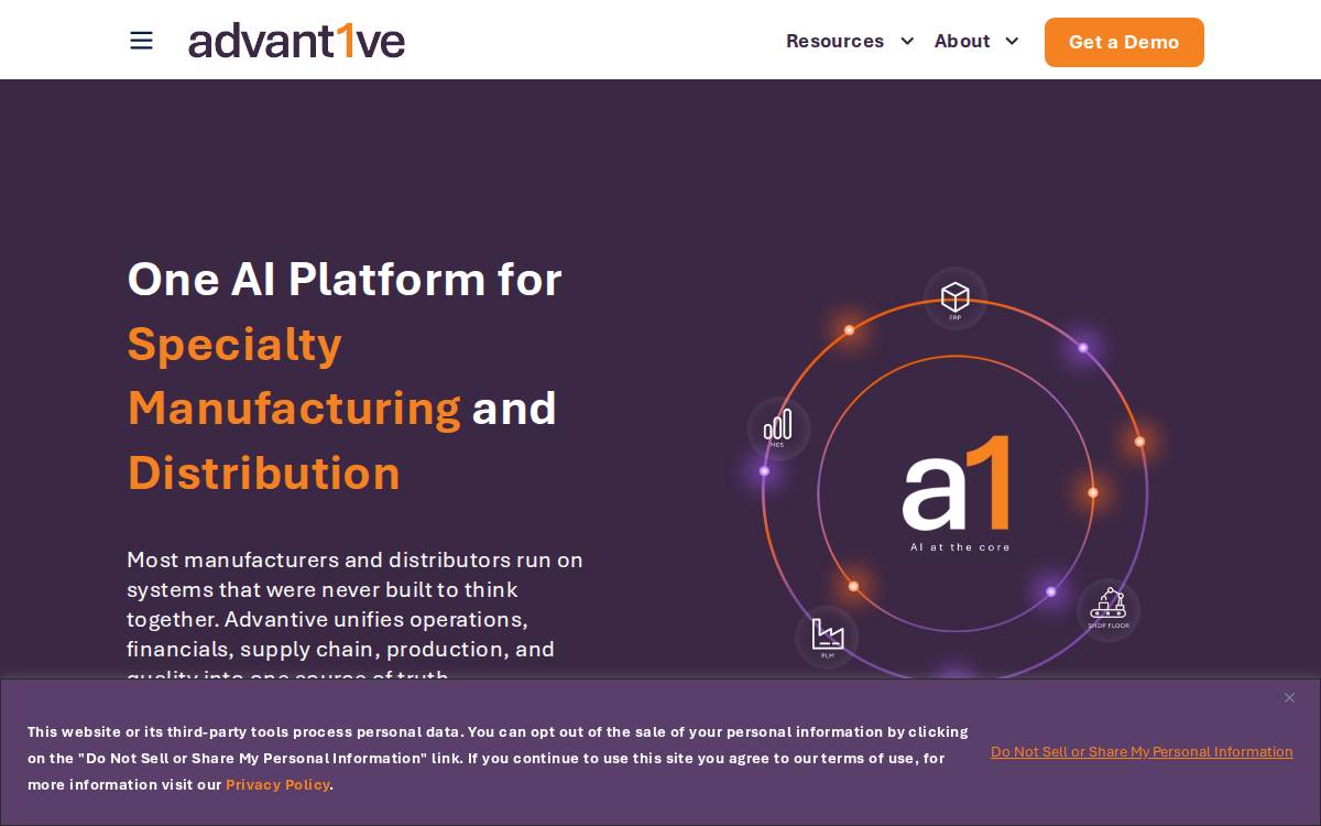 Advantive website preview