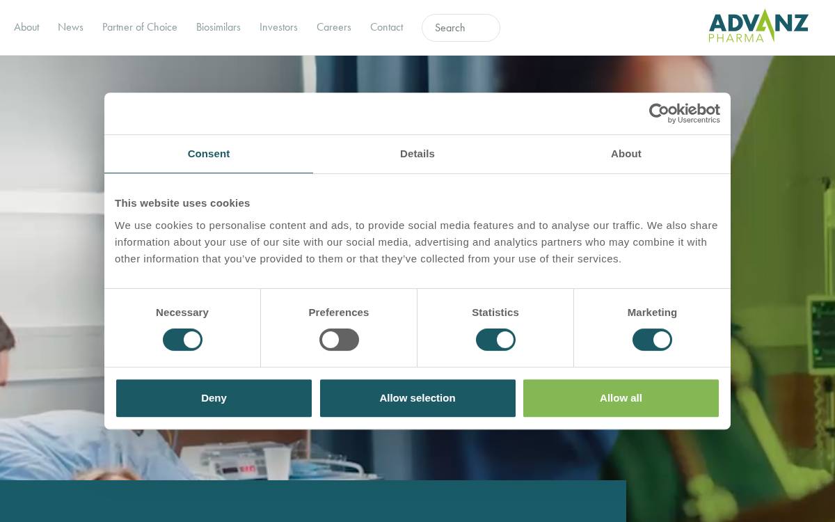 Advanz Pharma website preview