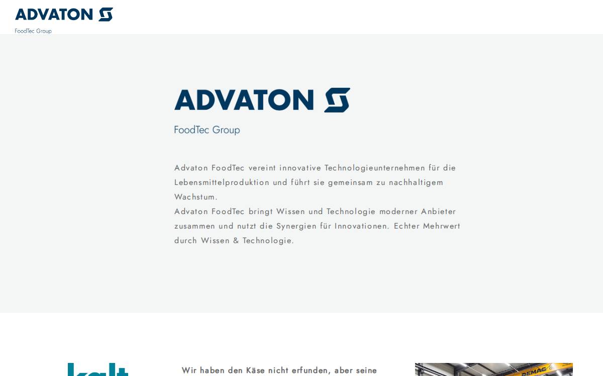 Advaton FoodTec Group website preview