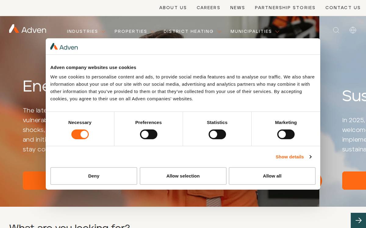 Adven website preview