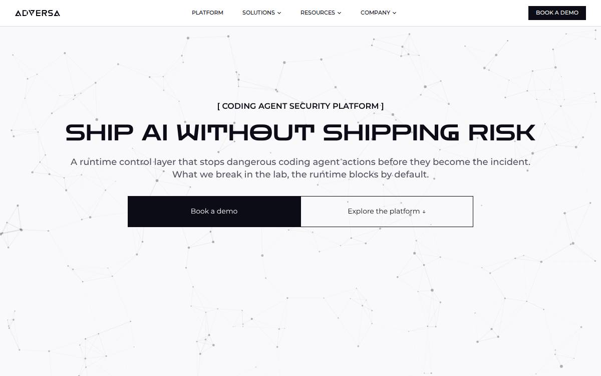 Adversa AI website preview