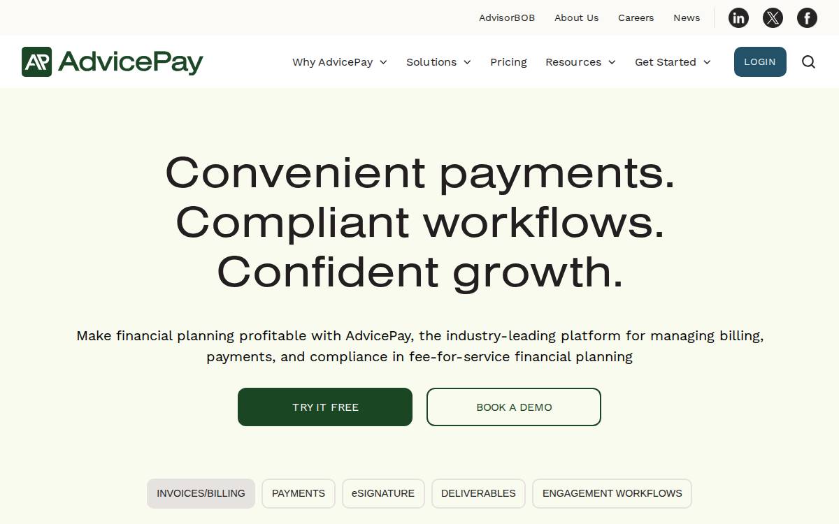 AdvicePay website preview