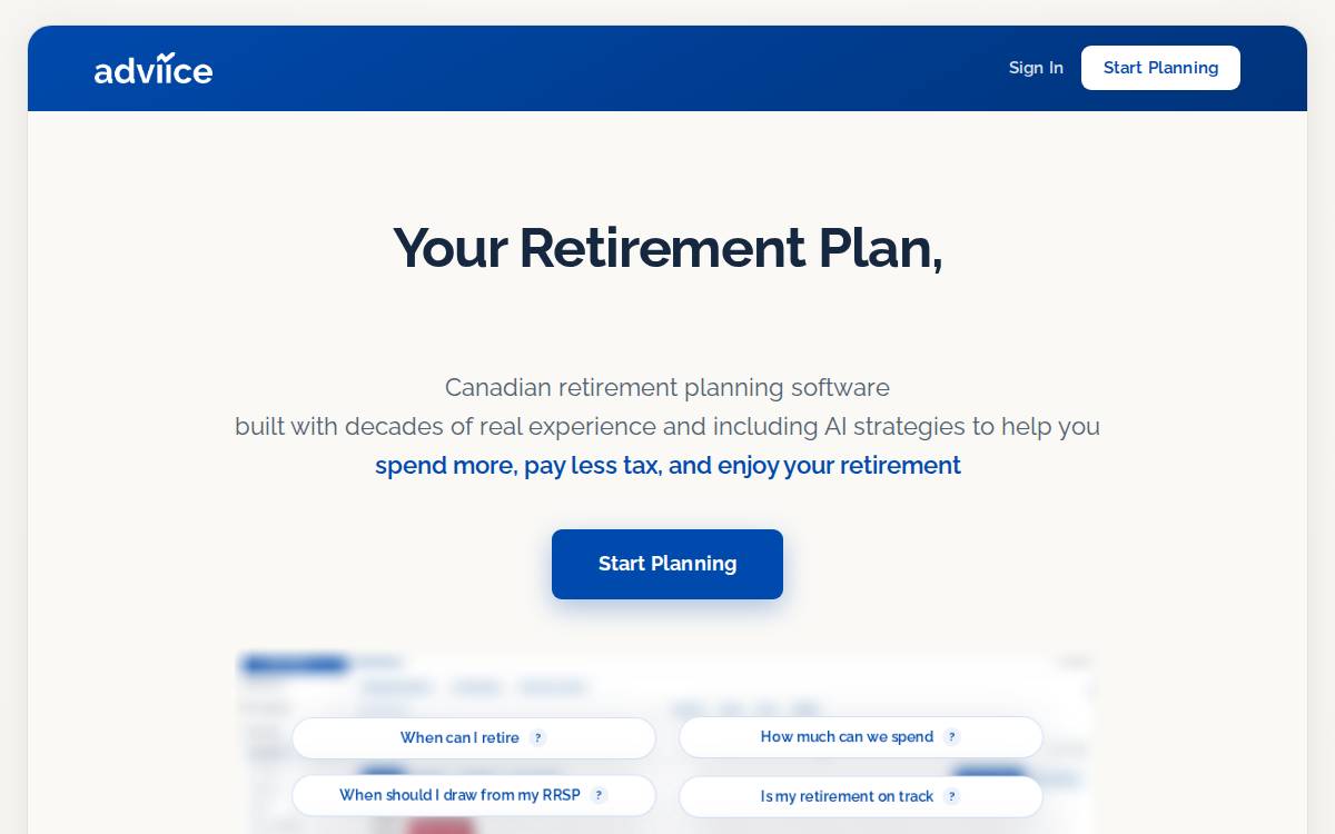 Adviice website preview