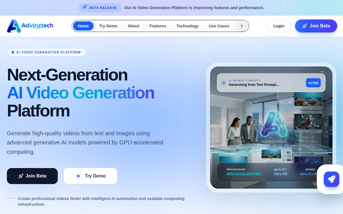 Advinztech website preview
