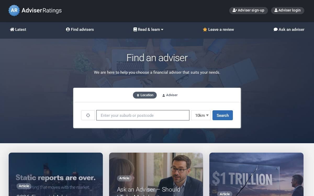 Adviser Ratings website preview