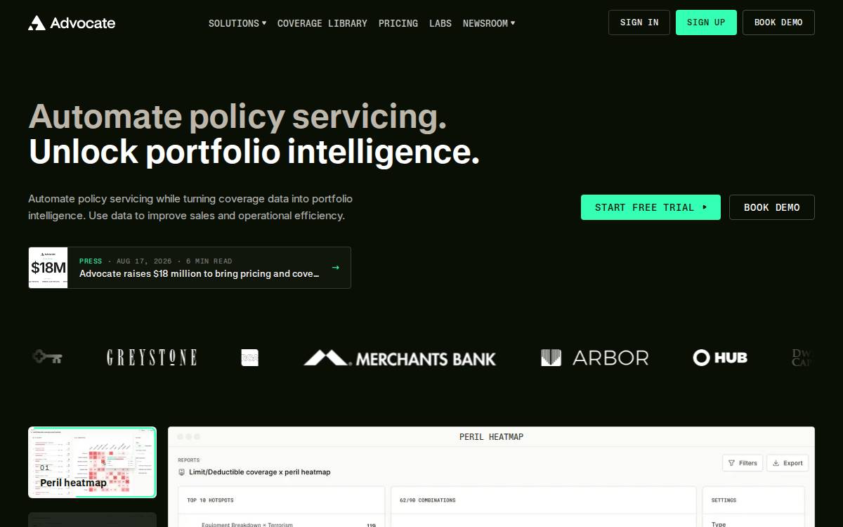 Advocate website preview