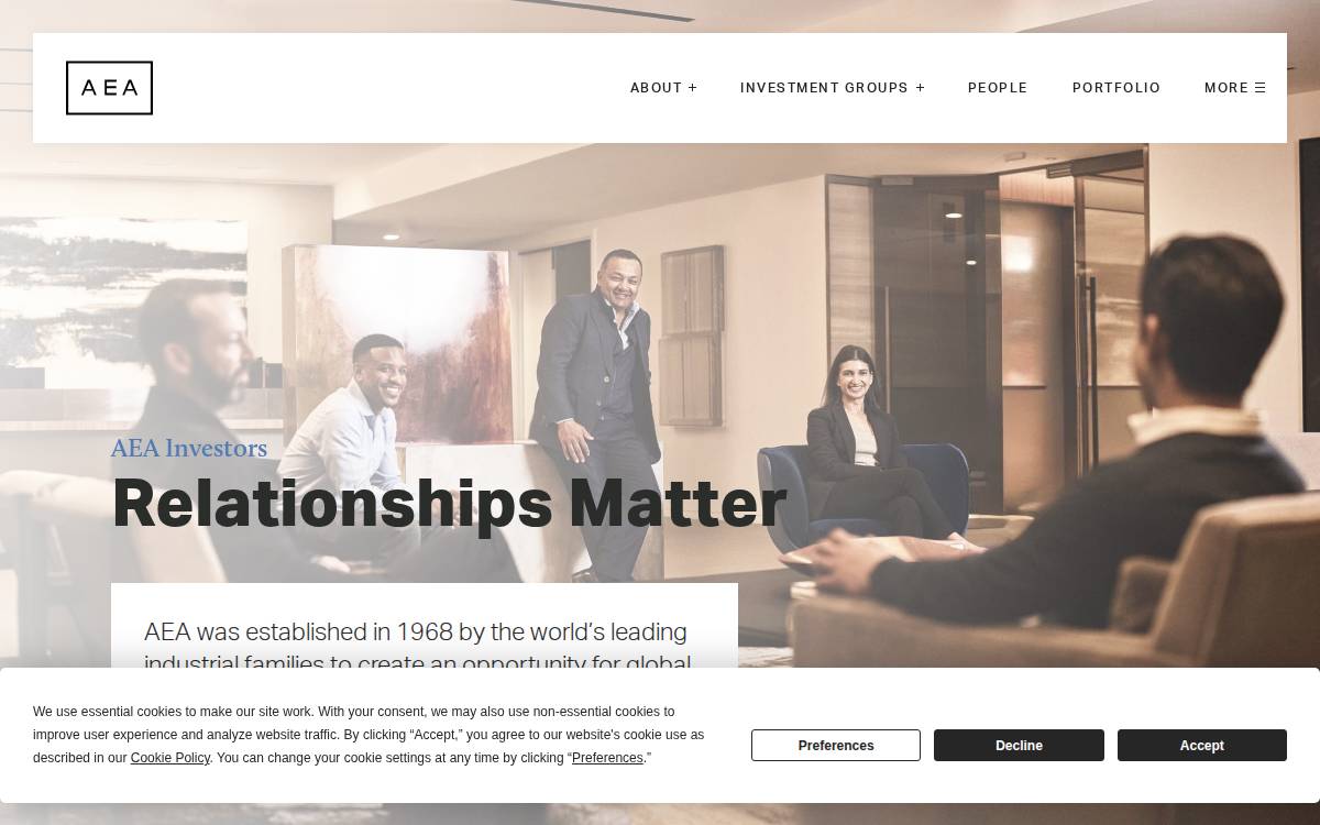 AEA Investors website preview