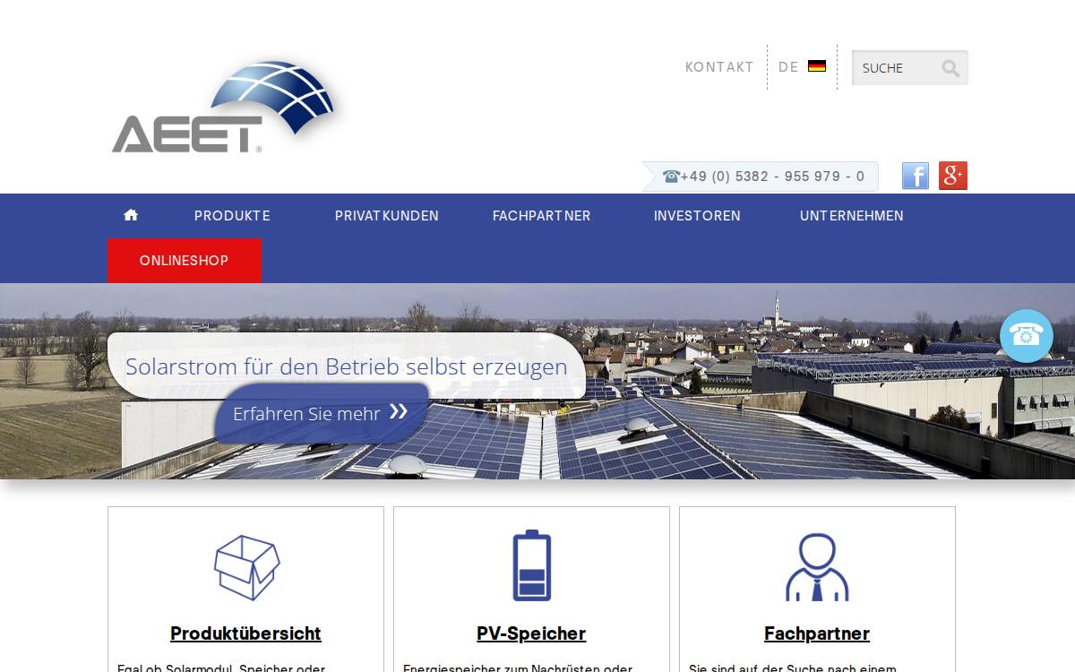 Aeet Energy website preview