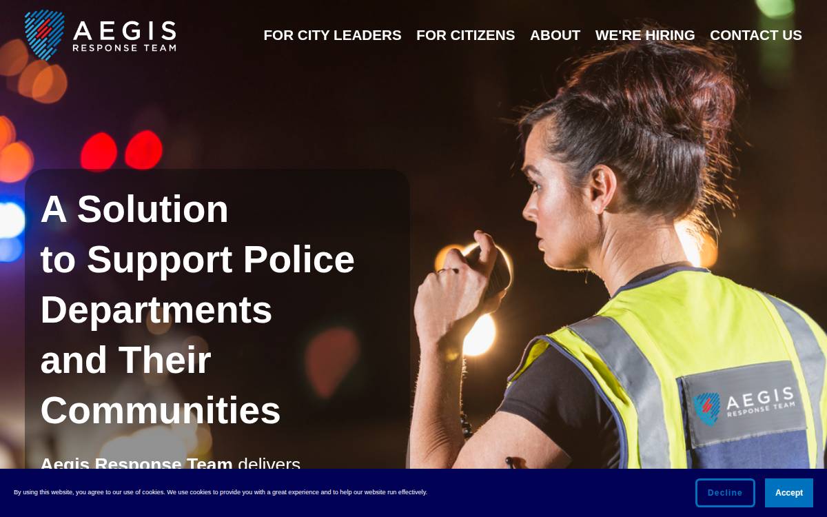 Aegis Response website preview