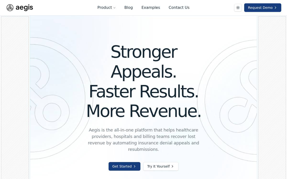 Aegis website preview