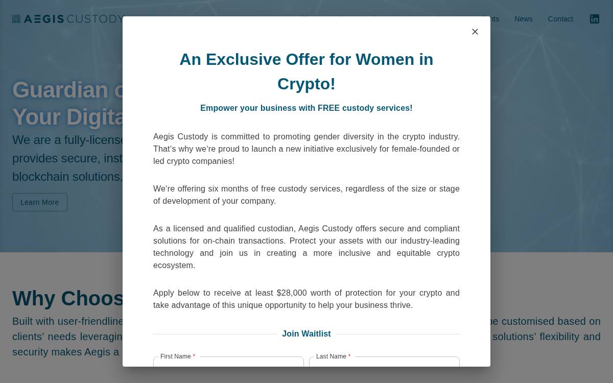 Aegiscustody website preview