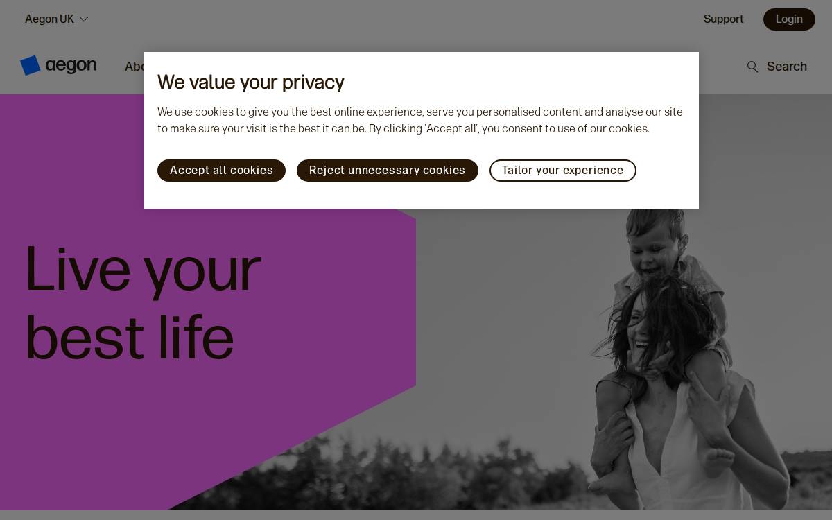Aegon website preview