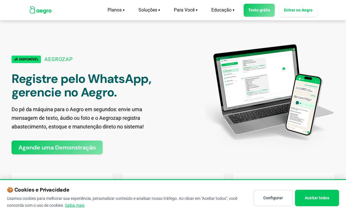 Aegro website preview