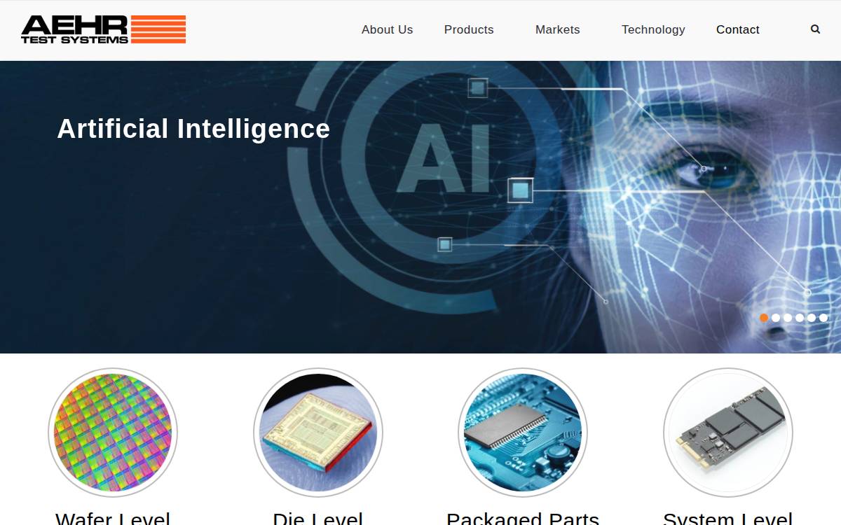 Aehr Test Systems website preview