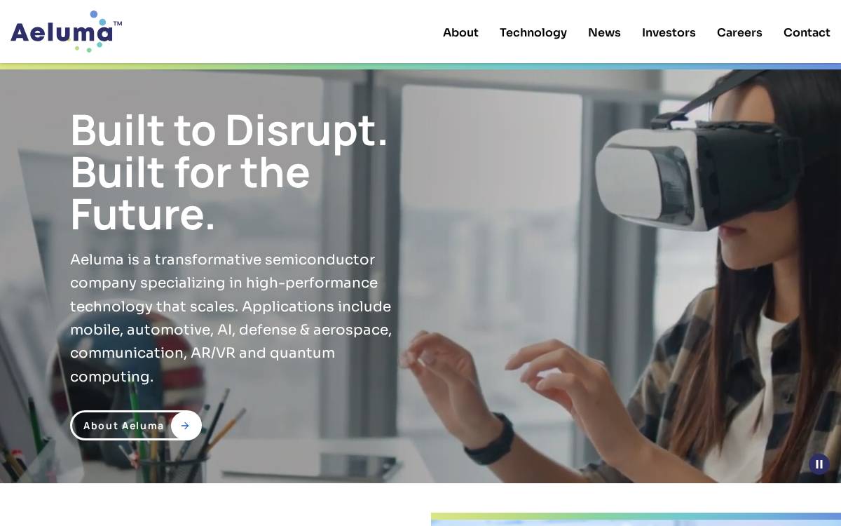 Aeluma website preview