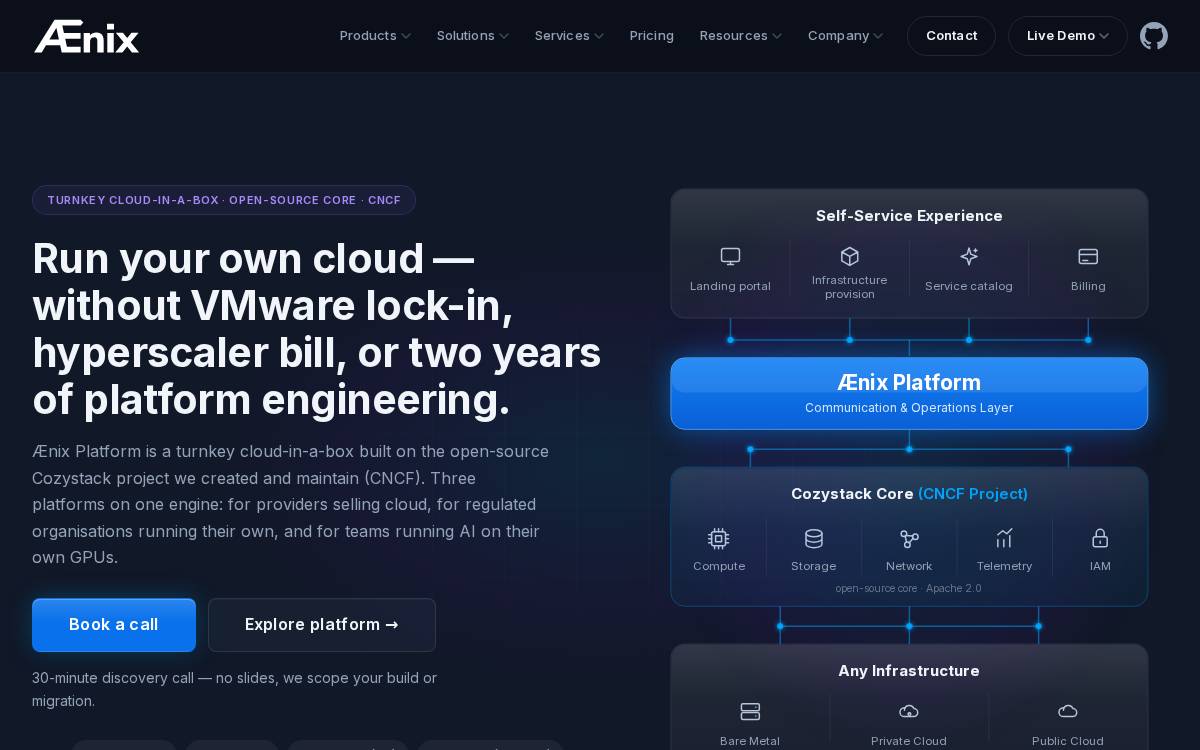 Aenix website preview