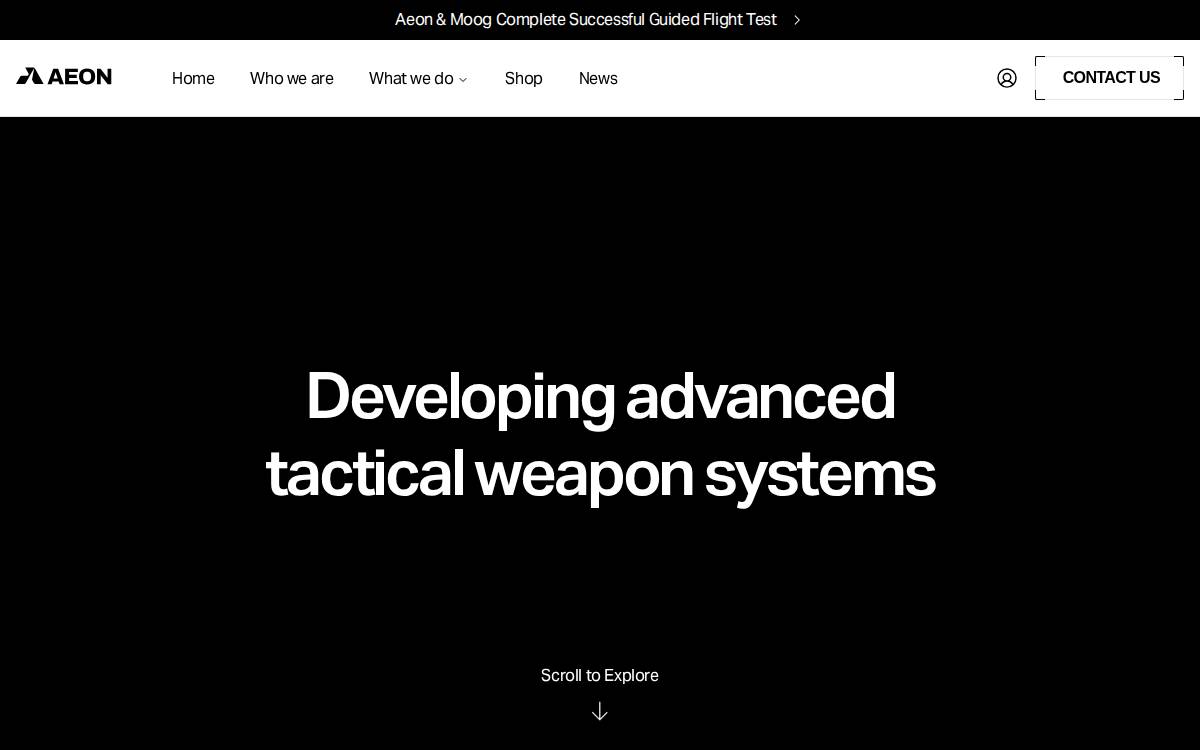 Aeon website preview