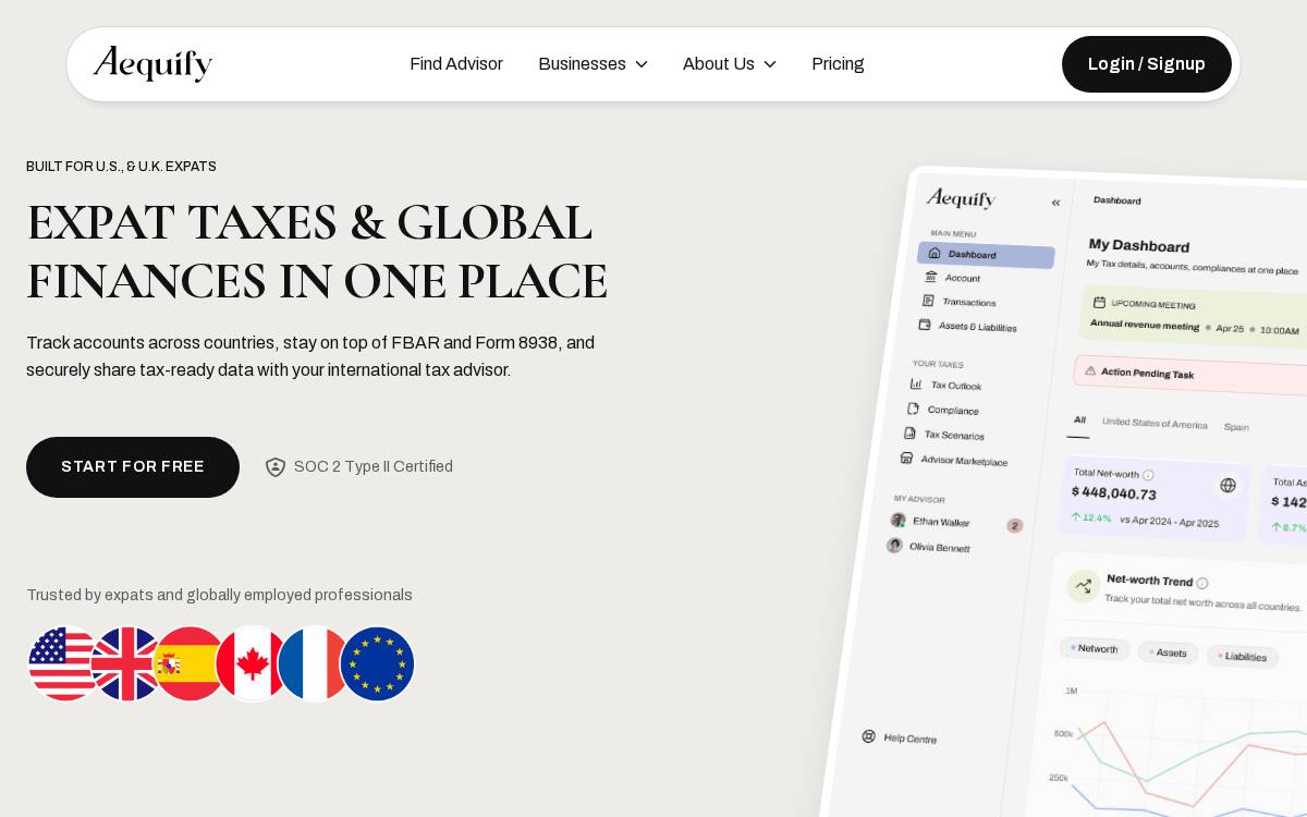 Aequify Website website preview