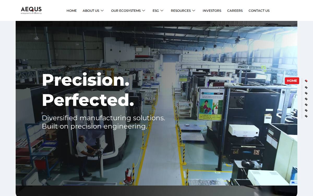 Aequs website preview