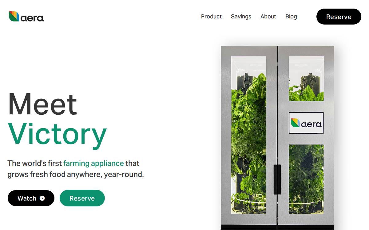 Aera Farms website preview