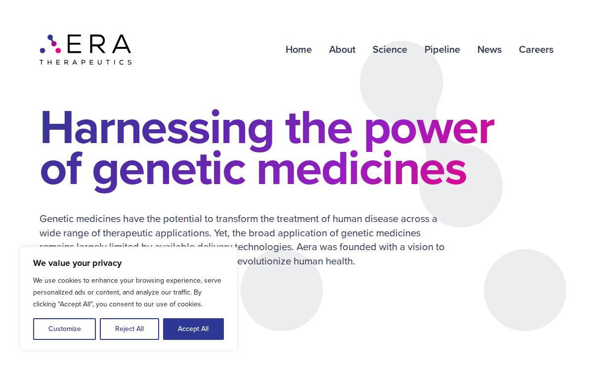 Aera Therapeutics website preview