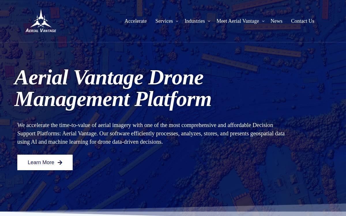 Aerial Vantage website preview