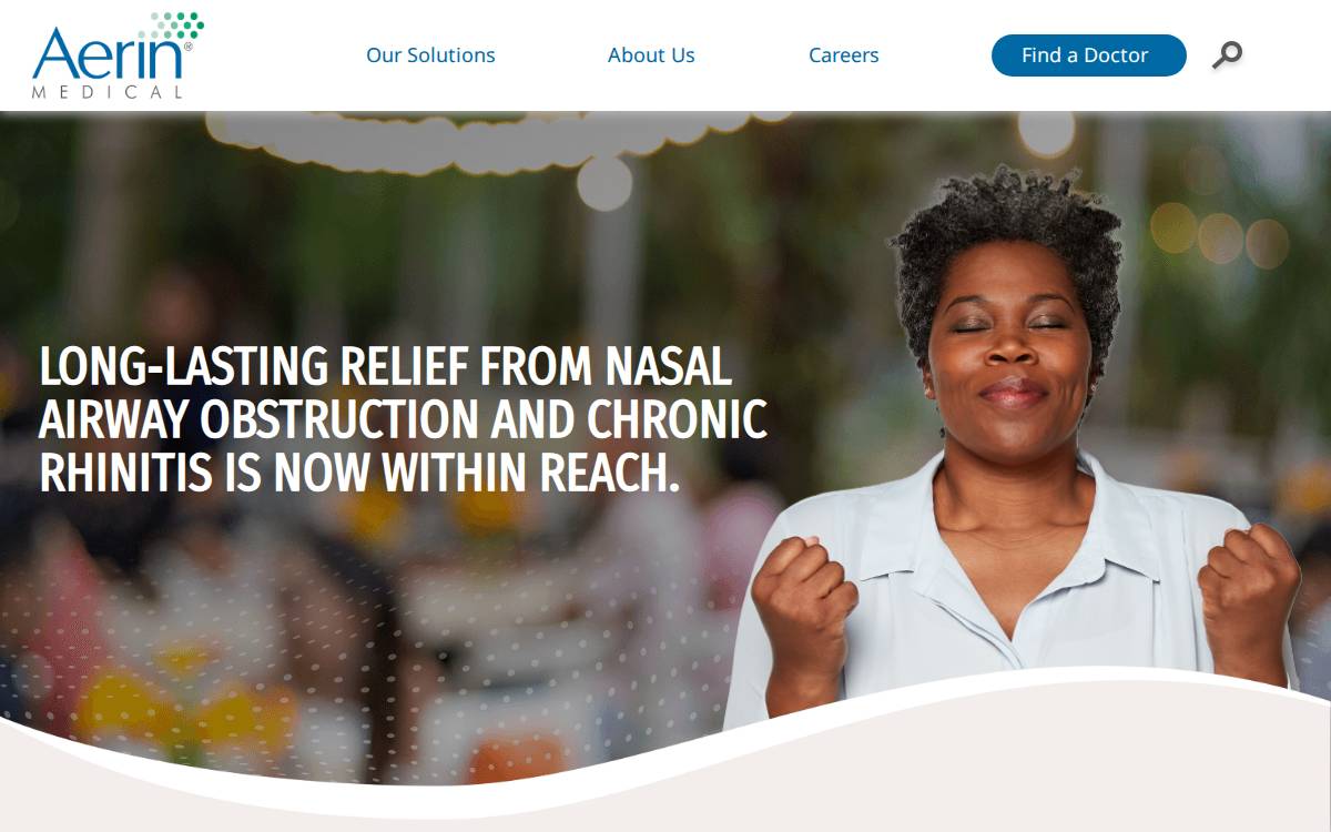 Aerin Medical website preview