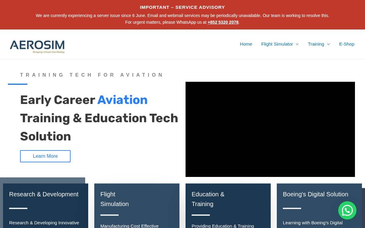 Aero Systems Pty Ltd website preview