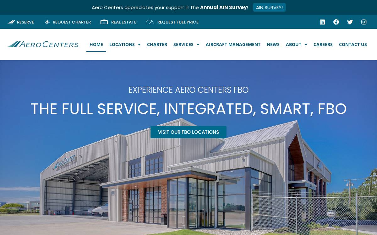 Aero Centers website preview