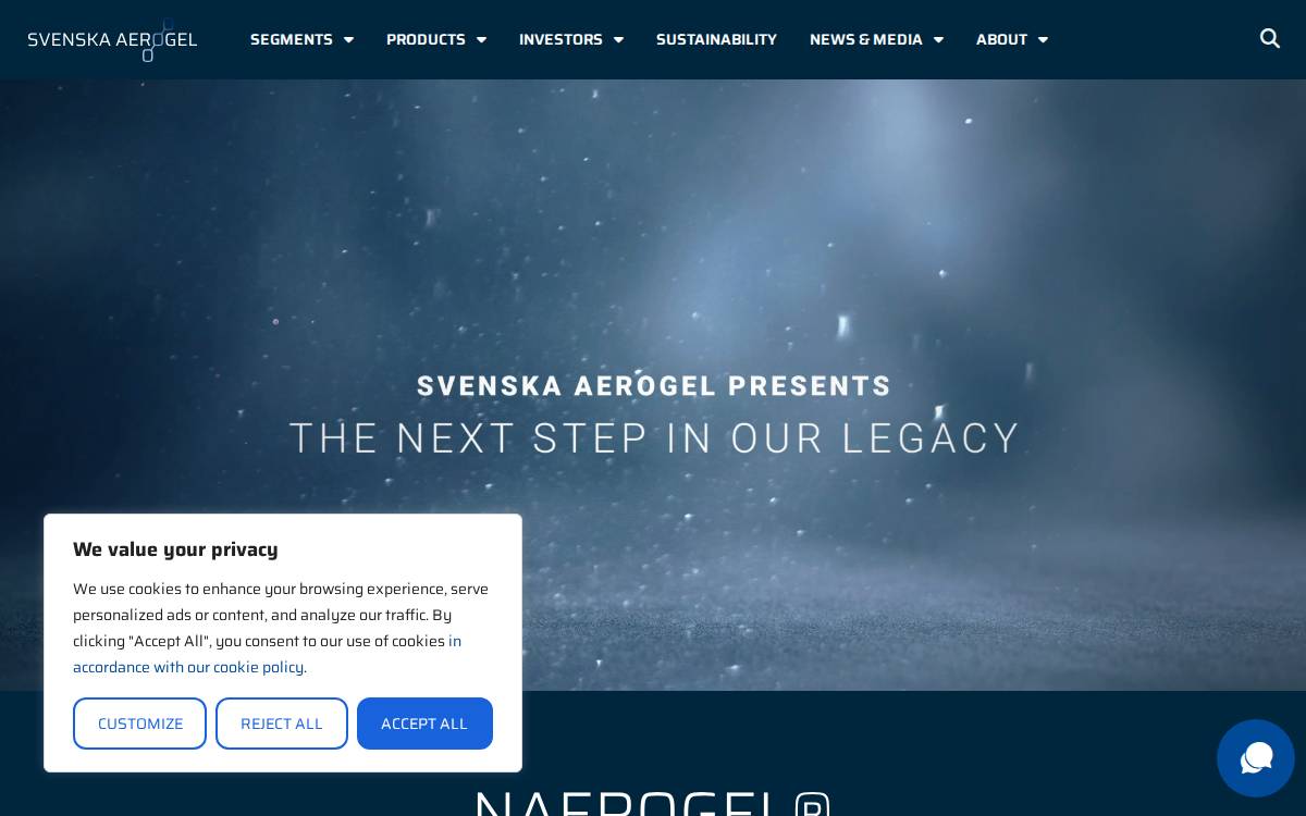 Aerogel website preview