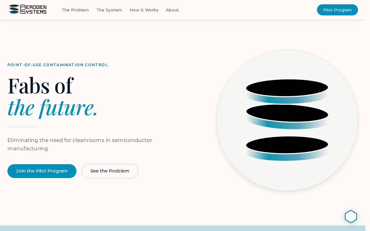 Aerogen Systems website preview