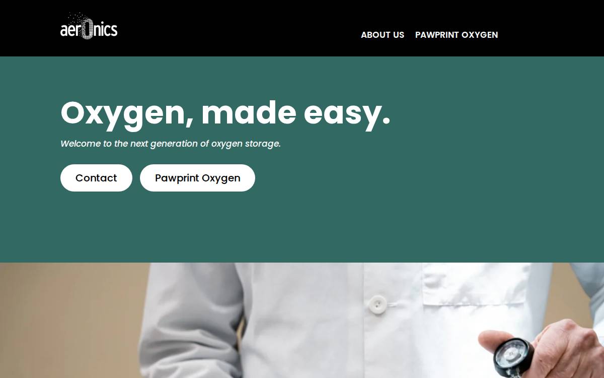Aeronics, Inc. website preview